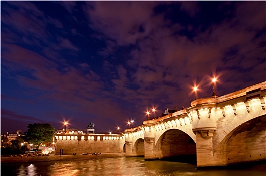 巴黎,巴黎新桥,夜晚