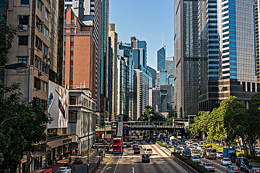 现代城市街道,香港,中国