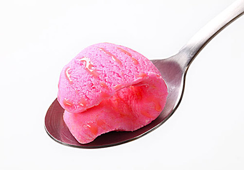 粉色,冰淇淋,勺子