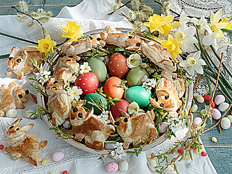 安放,糖豆,复活节兔子,面包