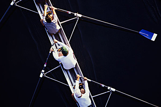 俯视,男人,划船,短桨,船,竞争,西雅图