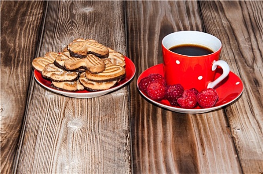 成熟,树莓,咖啡杯