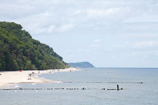 峻岸,海滩,班辛海,乌瑟多姆岛,梅克伦堡前波莫瑞州,德国,欧洲