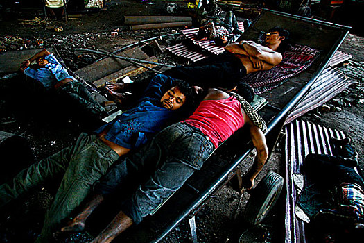 工人,休息,地点,钢铁,工厂,铁,热,鞋,烧,一个,粗心