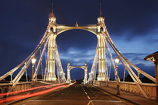 英格兰,伦敦,桥,光亮,黄昏