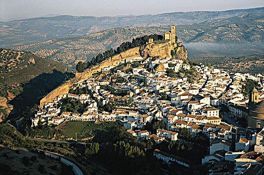 西班牙,蒙特弗里奥,安达卢西亚,俯视,城镇,教堂,大幅,尺寸
