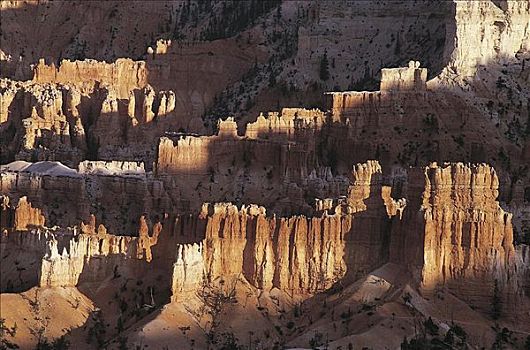 峡谷,腐蚀,落日,布莱斯峡谷国家公园,犹他,美国,北美