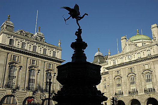 英格兰,伦敦,剪影,雕塑,维多利亚时代风格,建筑,背景