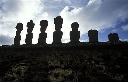 石头,雕塑,阿纳科纳,复活节岛,智利