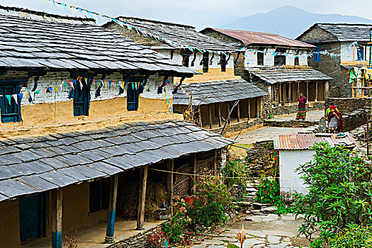 山村,尼泊尔,亚洲