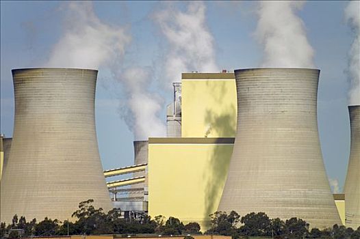 褐色,煤,火力发电站,山谷,澳大利亚