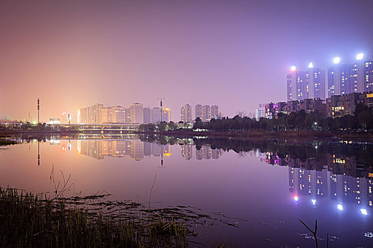 荆州,湿地,公园,夜景,很美丽