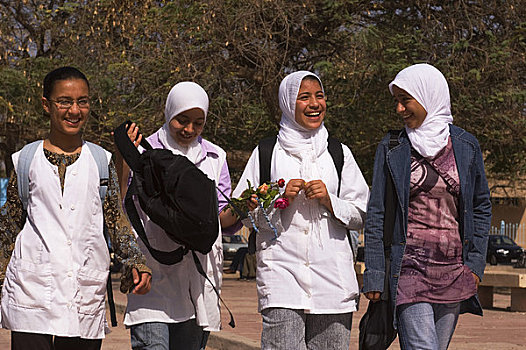 摩洛哥,城镇,达鲁丹,青少年,穆斯林,女孩,学校