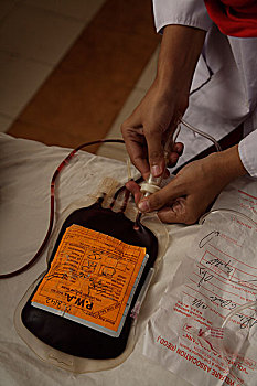 包,血,医院,卡拉奇,巴基斯坦,九月,2006年