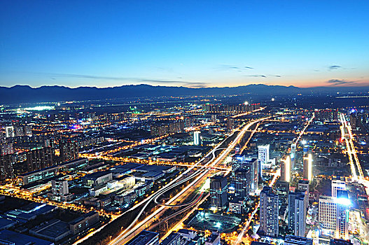 陕西西安城市全景夜景