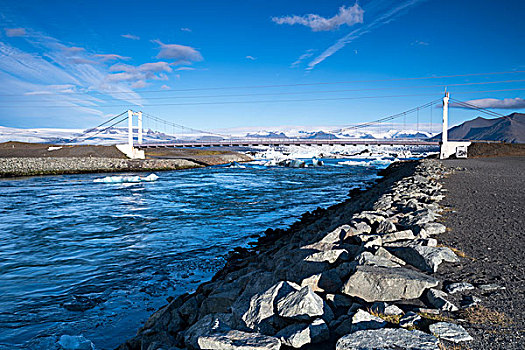 河,公路桥,杰古沙龙湖