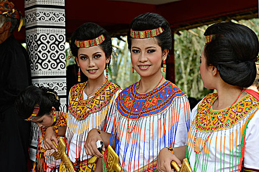 年轻,女人,传统服装,葬礼,典礼,苏拉威西岛,岛屿,印度尼西亚,东南亚