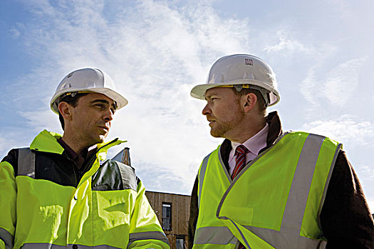 建筑承包商,商务人士,安全帽,反光服
