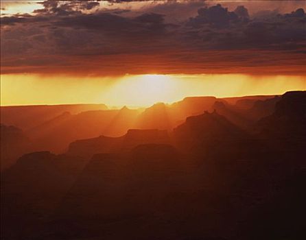 大峡谷,日落,大峡谷国家公园,亚利桑那