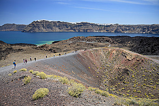 希腊,希腊群岛,爱琴海,基克拉迪群岛,圣托里尼岛,锡拉岛,火山,岛屿