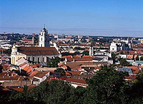 教堂,钟楼,圣约翰,天际线,老城,维尔纽斯,立陶宛