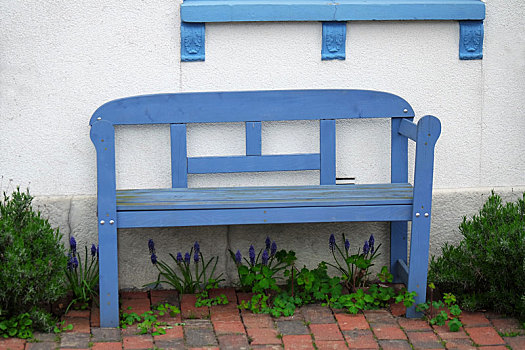 蓝色,园凳