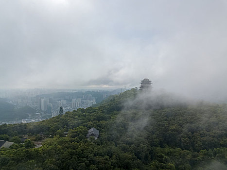 广东惠州高榜山挂榜阁云海航拍风光