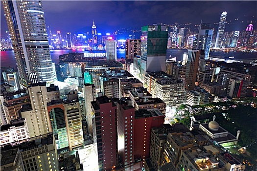 香港,市区,城市,夜晚