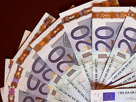复古,看,欧元,钞票