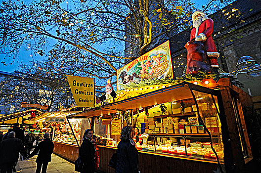 调味品,市场货摊,圣诞市场,多特蒙德,北莱茵威斯特伐利亚,德国,欧洲