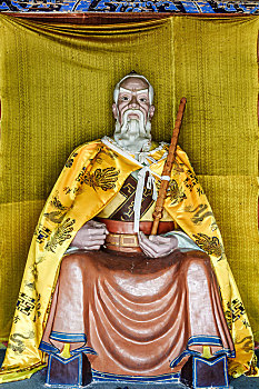 中国河南省汤阴羑里城太公殿姜子牙塑像