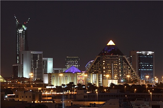 商场,迪拜,光亮,夜晚