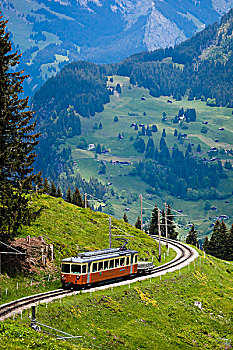 列车,少女峰,伯尔尼阿尔卑斯山,瑞士