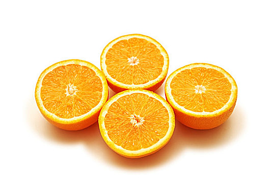 四个,橘子,隔绝,白色背景