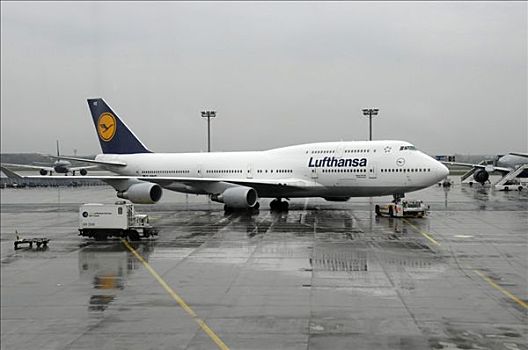 大型客机,波音,747-400,法兰克福,机场,黑森州,德国,欧洲