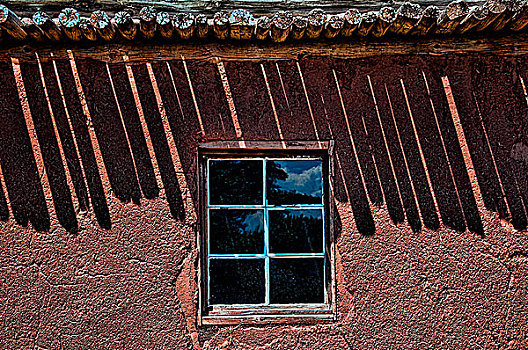 窗户,房子,圣达菲,新墨西哥,美国
