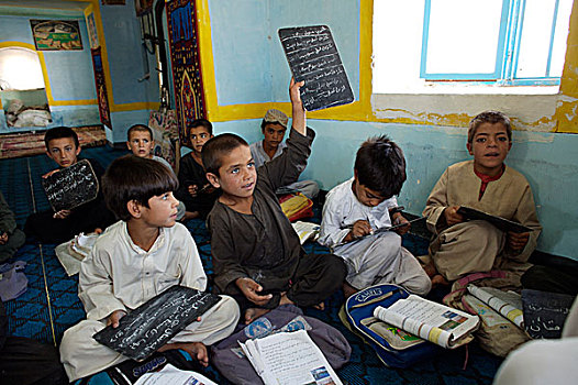 阿富汗,孩子,学习班,清真寺,学校,乡村,近郊,城市,赫拉特,女孩,男孩