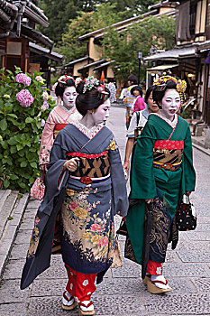 京都,旅游,罐,支付,钱,租赁,和服,打扮,艺伎,白天,漫步,街道,衣服,传统,高级妓女