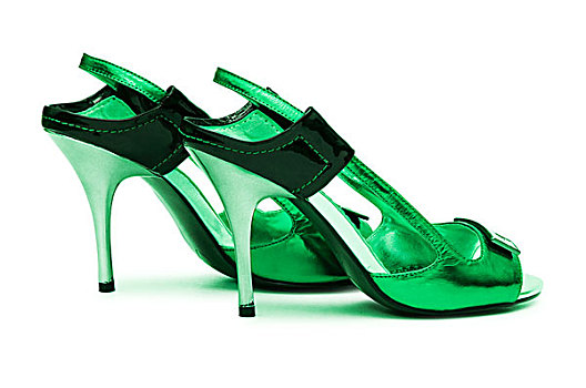 绿色,女性,鞋,白色背景,背景