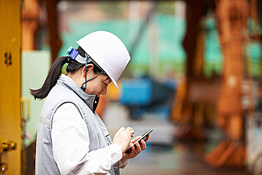 工作,智能手机,船厂,韩国
