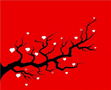 红色,樱桃树,插画