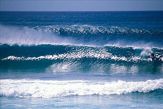 夏威夷,小,冲浪板,闪闪发光,风,飞溅