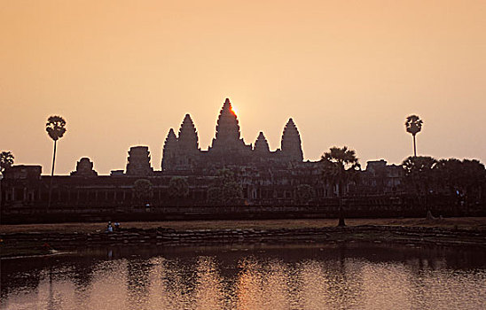 日出,吴哥,寺院,庙宇,收获,柬埔寨,印度支那,东南亚