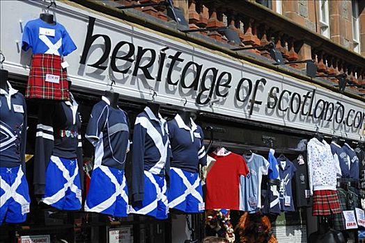 传统服装,店,爱丁堡,苏格兰,英国,欧洲