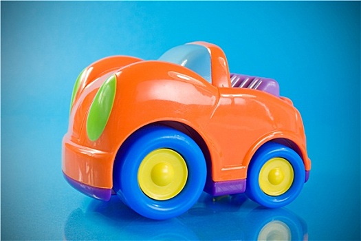 橙色,汽车,玩具,上方,蓝色
