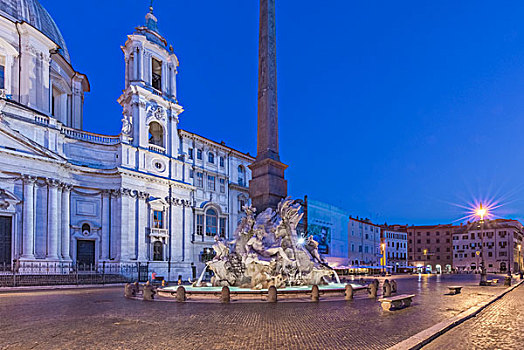 意大利,罗马,纳佛那广场,教堂,黎明,大幅,尺寸