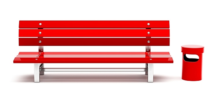 红色,长椅