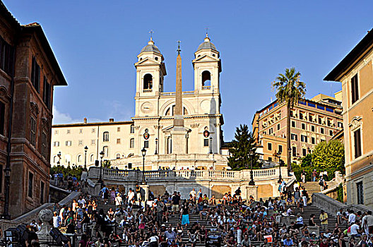 大教堂,西班牙,广场,罗马,拉齐奥,意大利,欧洲