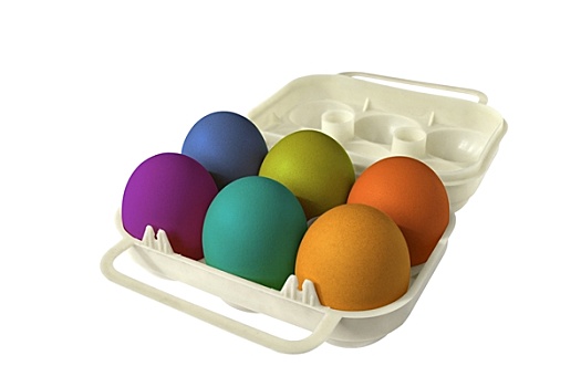 鸡蛋盒,彩色,蛋