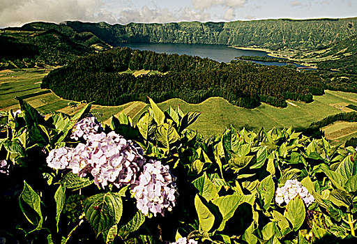 葡萄牙,亚述尔群岛,湖,风景